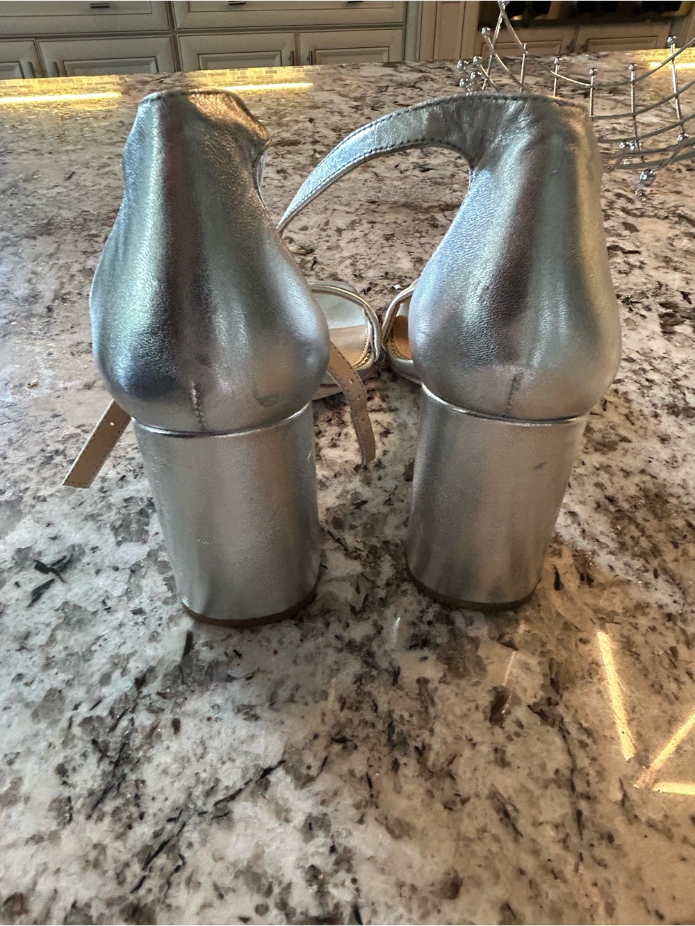 Sam Edelman Daniella Soft Silver Ankle-Strap Heels - Picture 5 of 9